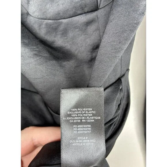 Aritzia Wilfred Satin Masquerade Dress in Black Size 4 Longsleeve Midi High Slit - Picture 6 of 9